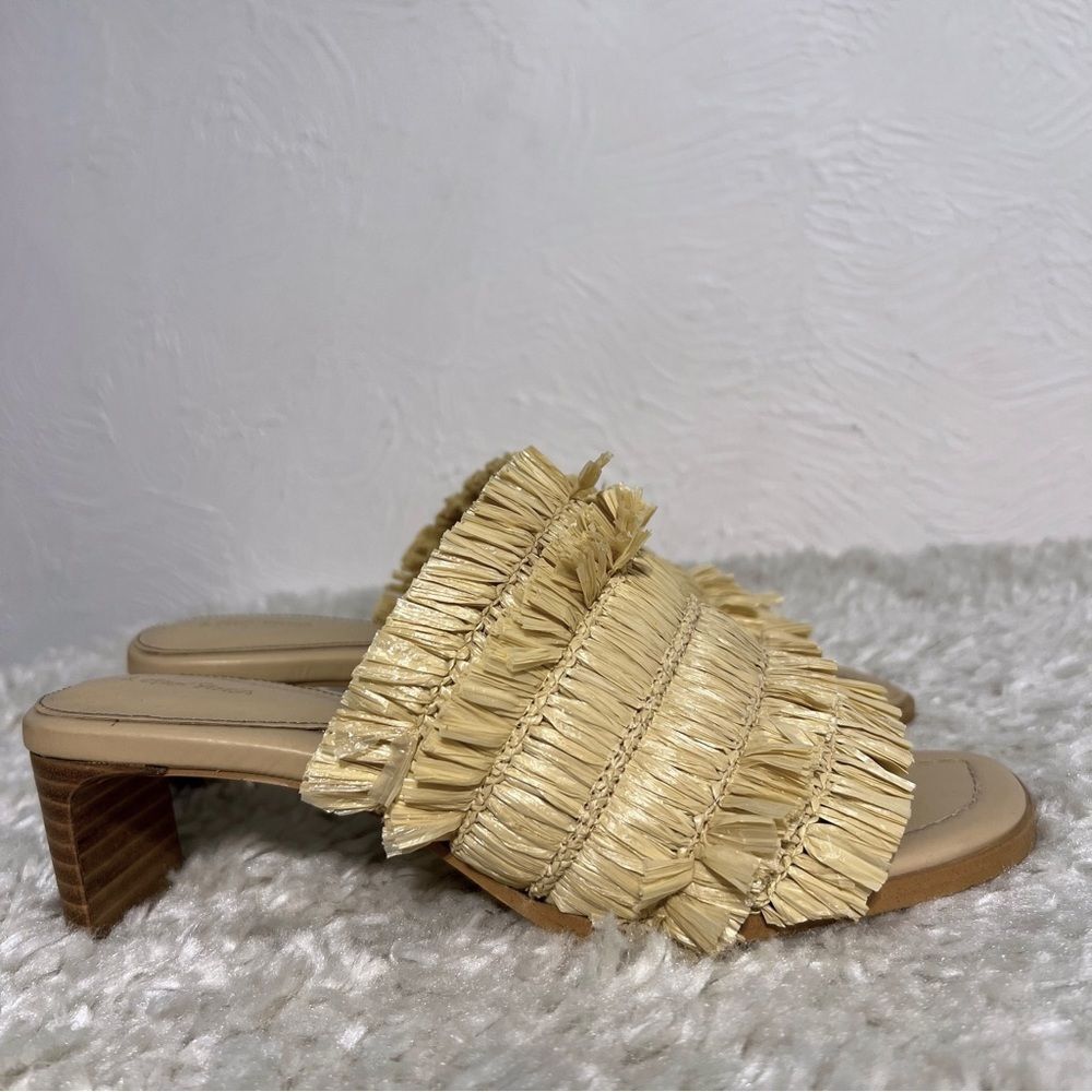 & Other Stories Sabo Straw Heeled Mules Kitten Heel Sandals Size 6